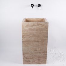 Lavabo de salle de bains, Travertin Autograph Classic, 45 x 82 cm