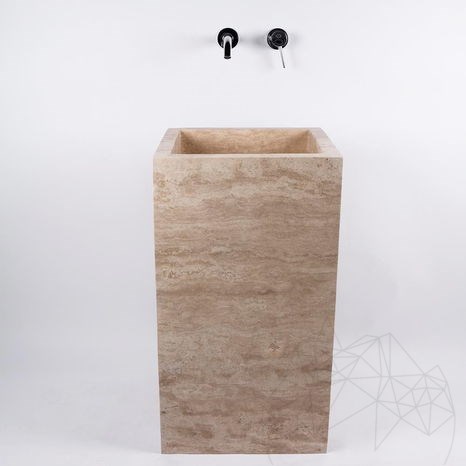 Lavabo de salle de bains, Travertin Autograph Classic, 45 x 82 cm