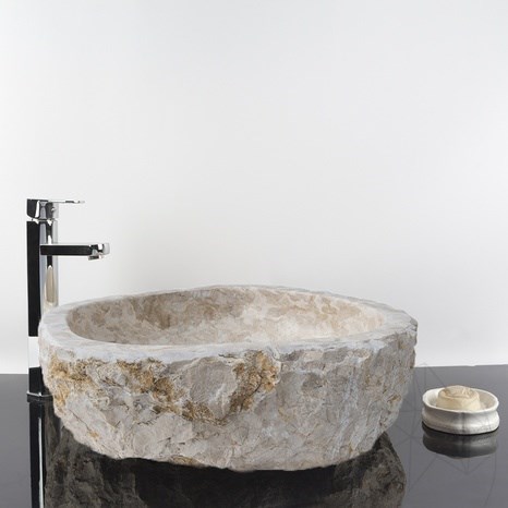 Lavabo de salle de bain, Crème Natura Limestone