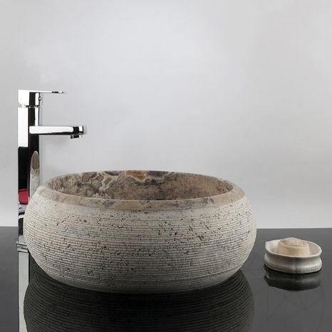 Lavabo, Travertin Argenté RS-24, 42 x 15 cm