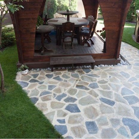 Ardoise polygonale AquaBlue, Dalles de pavés pour patio