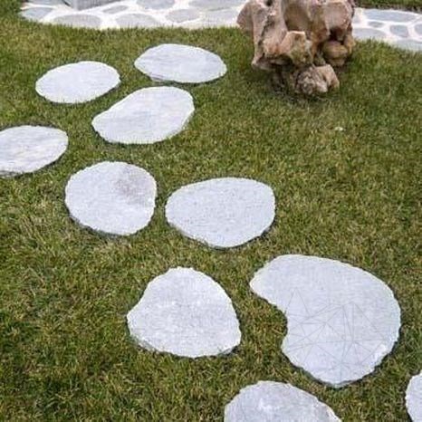 Marchepied de jardin japonais Riven & Chiseled Edge Kavala en ardoise, taille XXL