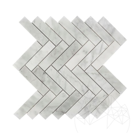 Mosaïque de marbre poli New York à chevrons