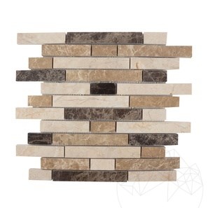 Mosaïque de marbre poli Mix, 2.3 cm x FL