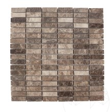 Mosaïque de marbre poli Dark Emperador, 4.8 x 1.5 cm
