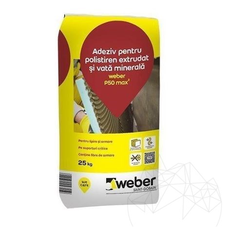 Weber P50, 25 Kg, Colle blanche flexible pour systèmes d'isolation
