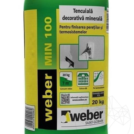Weber MIN 100, 20 Kg, Enduit minéral décoratif