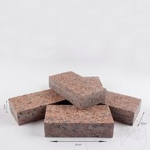 Pierre de taille en granit rouge érable 4 côtés, 10 x 20 x 5 cm
