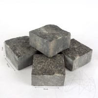 Pavé de granit taillé 4 faces Anthracite, 10 x 10 x 5 cm