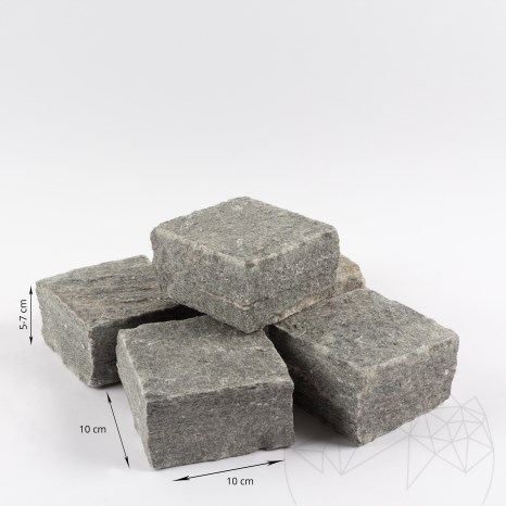 Pavé d'ardoise Kavala Riven, 10 x 10 x 5-8 cm, 1 tonne = 6-7 m²