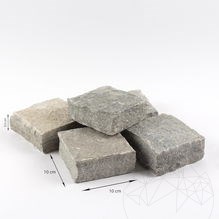Pavé d'ardoise Kavala Riven, 10 x 10 x 3-5 cm