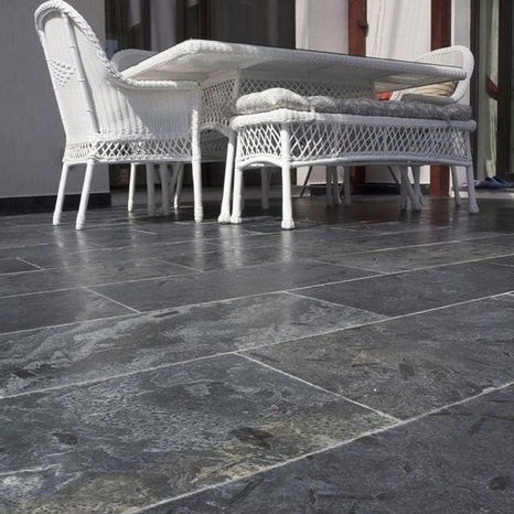 Ardoise argentée naturelle, brossée (antidérapante), 60 x 30 | Idéal pour l'extérieur/l'intérieur, vertical/horizontal