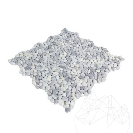 Petite mosaïque de galets roulés Ice