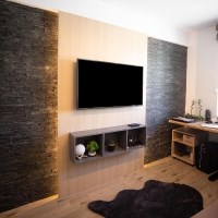 Stras - Panneau d'habillage mural en ardoise noire 15 x 60 cm