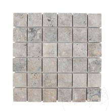 Mosaïque de Travertin Argenté, 4.8 x 4.8 cm