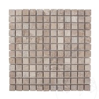 Mosaïque de Travertin Tumbled Latte, 2.3 x 2.3 cm