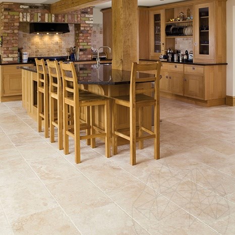 Travertin Classic Cross Cut brossé, 61 x 30.5 x 1.2 cm