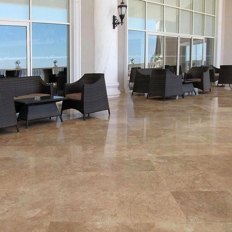 Travertin poli en coupe transversale Noce, 61 x 30.5 x 1.2 cm