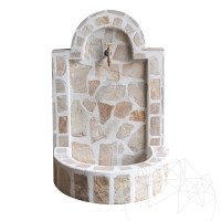 Cismea Small Garden, Traditional, Freestanding - Placage de pierre polygonale, Rhodos Slate, 80 x 55 cm, 70 kg