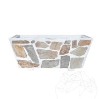 Jardinière rustique en béton, 100x50 cm - Plaquée avec de la pierre polygonale Rhodos | Pour les fleurs dans le jardin, la terrasse et l'allée