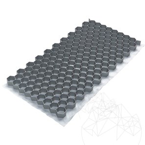 Système d'espacement paysager pour la stabilisation du gravier, gris, 1176 x 764 x 32 mm