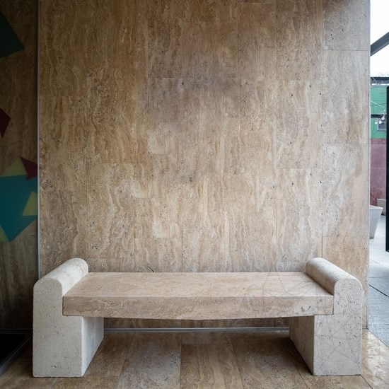 Banc de jardin en travertin Romano,165 x 40 x 50 cm