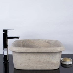 Lavabo Arco Latte Travertin KS-025 SCAS2, 47 x 47 x 19 cm