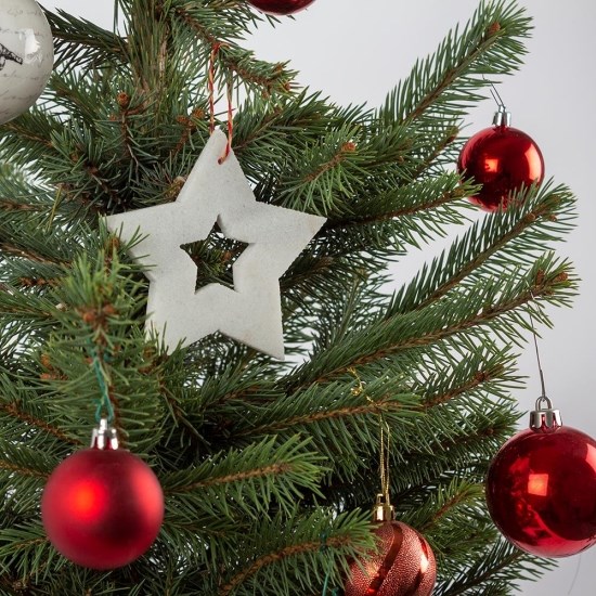 Flocon de neige en marbre de Thassos, Set de décoration de Noël pour la maison, 6 pièces
