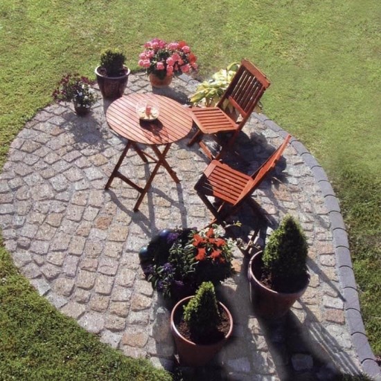 Pavé d'andésite grise Cemento 10 x 10 x 5 cm à face éclatée