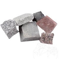 Sample - Bianco Sardo Granite Splitface Cobblestone 10 x 10 x 5 cm
