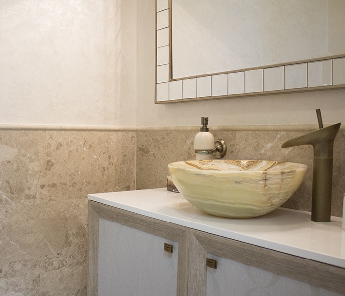 Lavabos de salle de bain en onyx