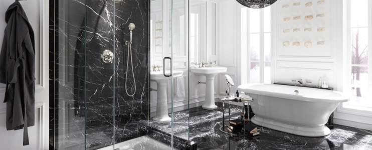 Une symbiose du noir et du blanc pour des projets de décoration avec de la pierre naturelle