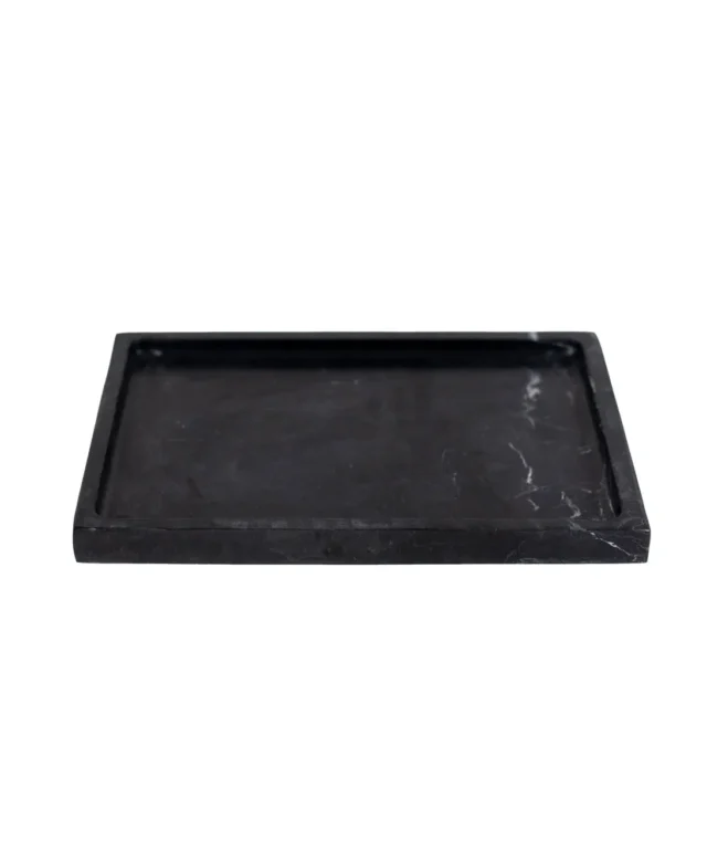 Plateau en marbre Nero, 30 x 20 x 2.5 cm