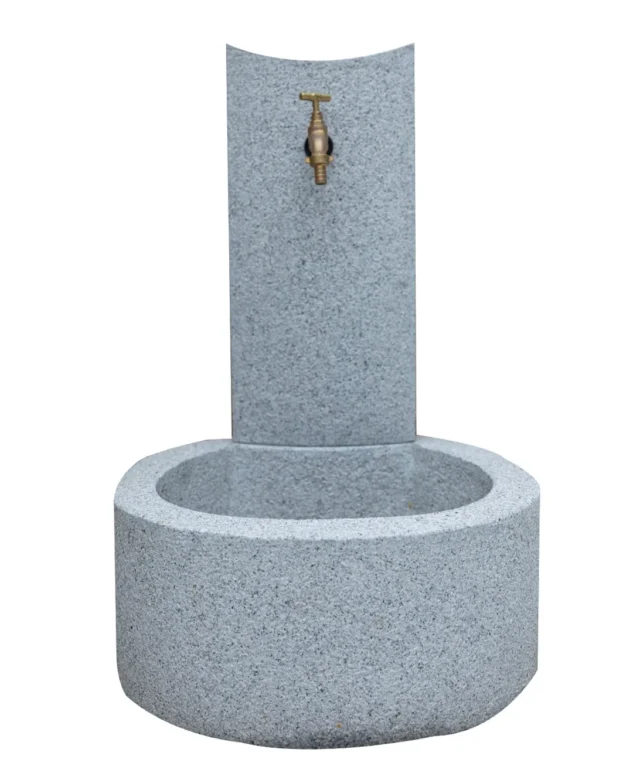 Granit Blanc Léopard, Fontaine à eau sur pied, 47 x 40 x 70 cm