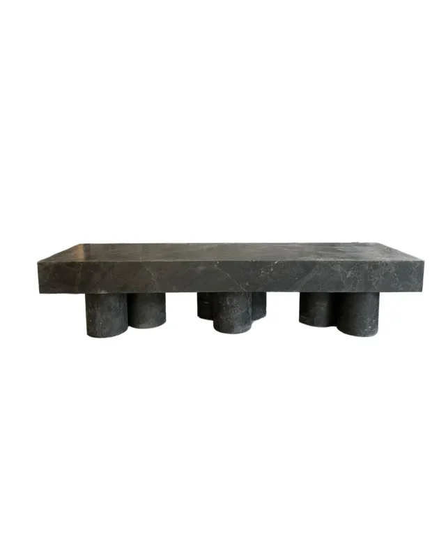 PureMess Banc de jardin en marbre Ceppo, 180 x 50 x 44 cm