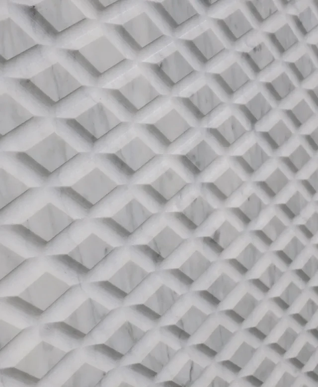 Dalle Carrara White Rombo Extreme Design 2CM