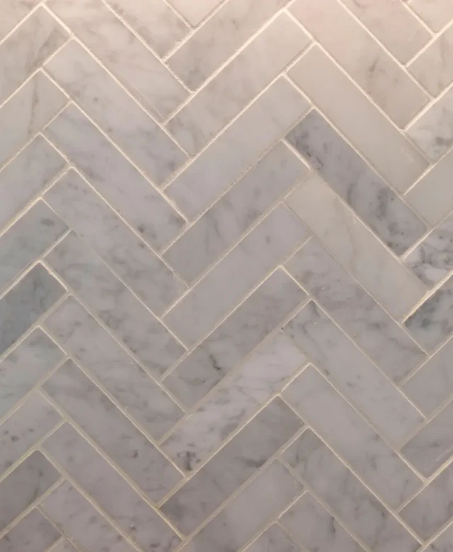 Mosaïque de marbre poli New York à chevrons