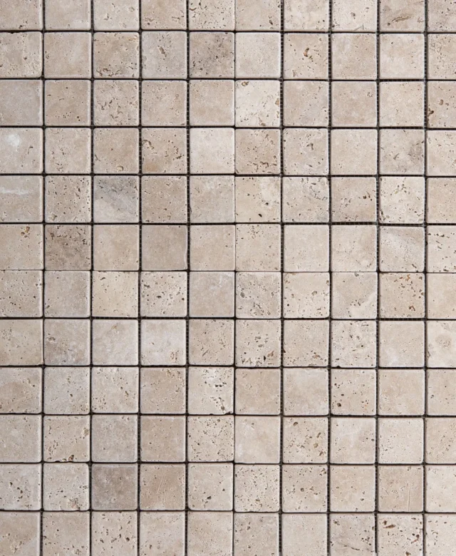 Mosaïque de travertin classique, 4.8 x 4.8 cm