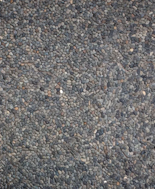 Petite Mosaïque de Cailloux Noirs Tombés