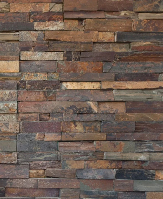 Panneau de revêtement mural en ardoise marron 15 x 60 cm