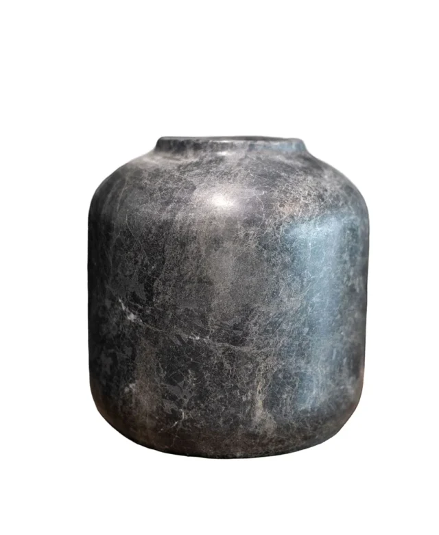Vase décoratif en marbre gris Ceppo Autograph-Bari, 20 x 19 cm