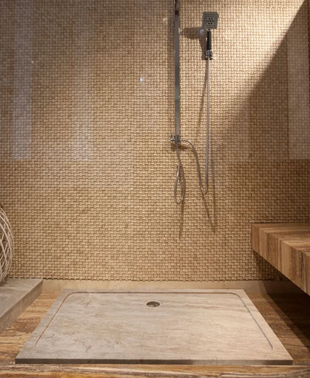 Receveur de douche, Travertin Latte ULTRA FLAT, 120 x 80 x 3 cm